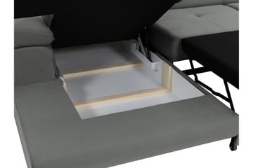 Gabina Soffa med Divan 3-sits - Grå/Svart - Products - Möbler - Soffa - Divansoffa & schäslongsoffa - 3 sits soffa med divan