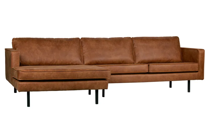 Lissbon Divansoffa Vänster - Cognac - Products - Möbler - Soffa - Divansoffa & schäslongsoffa - 4 sits soffa med divan