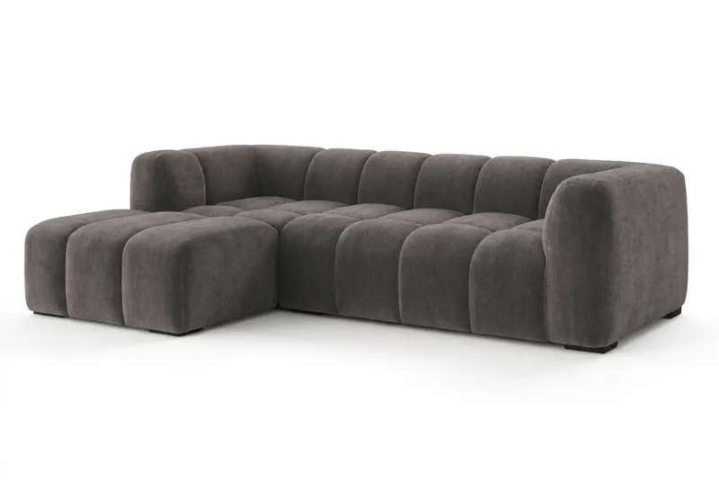 Marlow 3-sits Bubblig Divansoffa vänster - Grå - Products - Möbler - Soffa - Divansoffa & schäslongsoffa - 3 sits soffa med divan