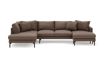 Menard 4-sits Vänstervänd Stor U-formad Djup Large Soffa med Divan och Schäslong i Tyg