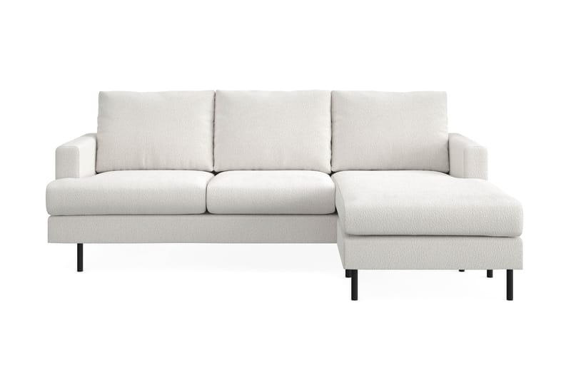 Menard Compact 3-sits Högervänd L-formad Divansoffa i Bouclé, Vit