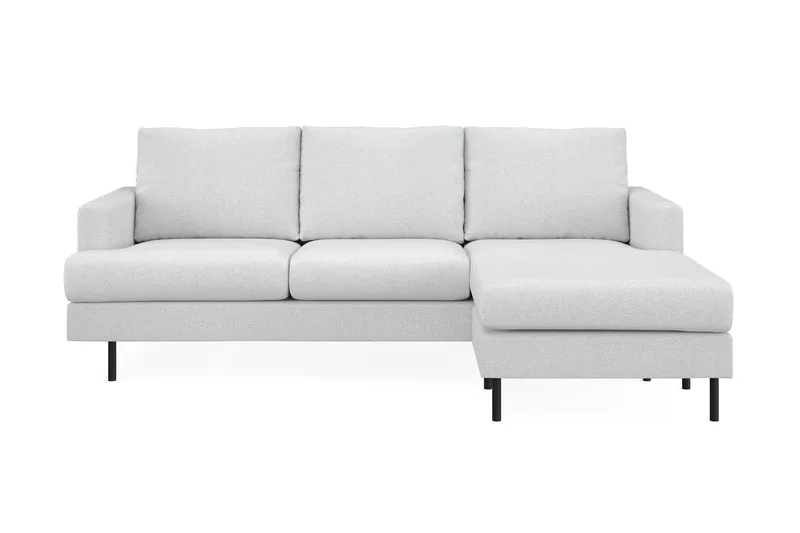 Menard Compact 3-sits Högervänd L-formad Divansoffa i Tyg, Ljusgrå