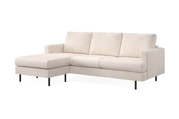 Menard Compact 3-sits Vänstervänd L-formad Divansoffa i Manchester - Beige - Products - Möbler - Soffa - Divansoffa & schäslongsoffa - 3 sits soffa med divan