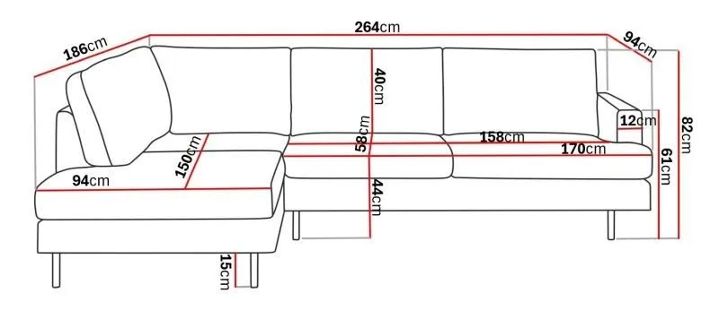Menard Compact 4-sits Vänstervänd L-formad Schäslongsoffa i Sammet - Mörkgrön - Products - Möbler - Soffa - Divansoffa & schäslongsoffa - 4 sits soffa med divan