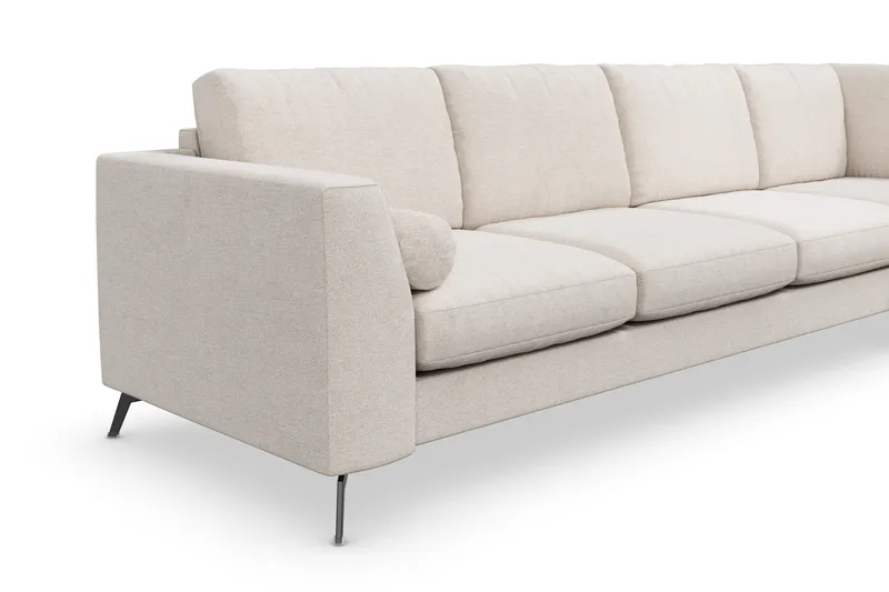 Ocean Lyx 4-sits Högervänd L-formad Schäslongsoffa i Tyg - Beige - Products - Möbler - Soffa - Divansoffa & schäslongsoffa - 4 sits soffa med divan