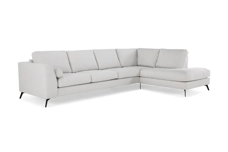 Ocean Lyx 4-sits Högervänd L-formad Schäslongsoffa i Tyg - Ljusgrå - Products - Möbler - Soffa - Divansoffa & schäslongsoffa - 4 sits soffa med divan
