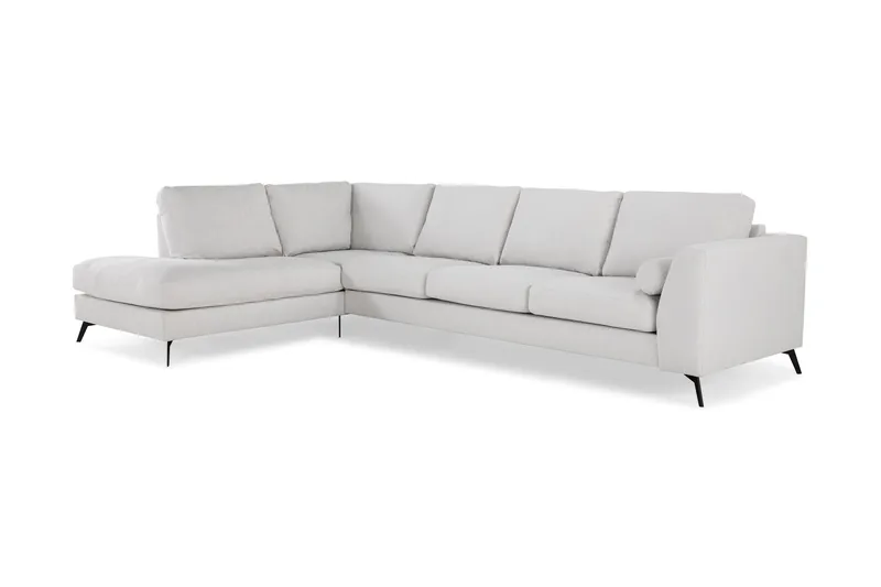 Ocean Lyx 4-sits Vänstervänd L-formad Schäslongsoffa i Tyg - Ljusgrå - Products - Möbler - Soffa - Divansoffa & schäslongsoffa - 4 sits soffa med divan