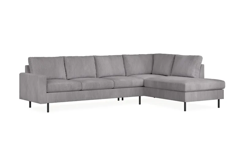 Peppe 4-sits Högervänd L-formad Schäslongsoffa i Manchester - Mörkgrå - Products - Möbler - Soffa - Divansoffa & schäslongsoffa - 4 sits soffa med divan