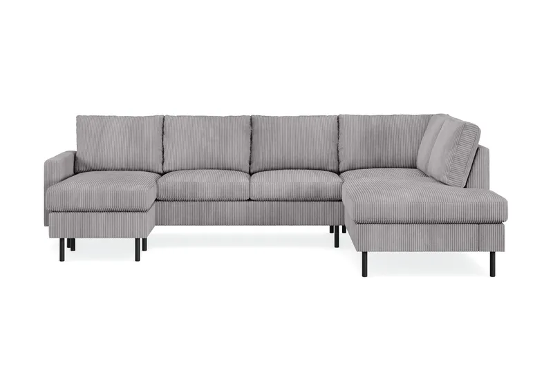Peppe 4-sits Högervänd U-formad Soffa med Divan och Schäslong i Manchester, Mörkgrå