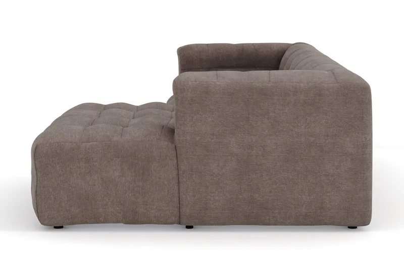 Puffy 3-sits bubblig soffa med divan höger - Brun - Products - Möbler - Soffa - Divansoffa & schäslongsoffa - 3 sits soffa med divan