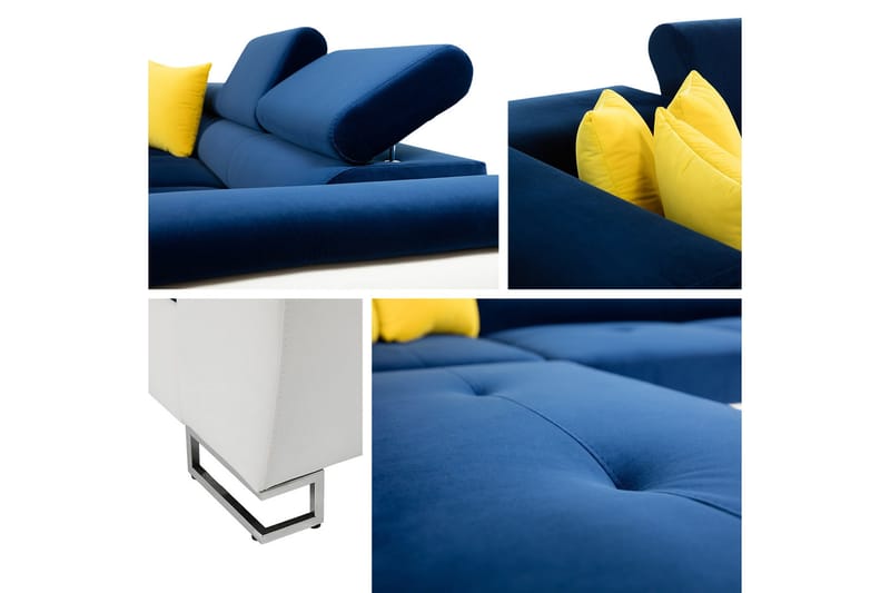 Reginia Soffa med Schäslong 3-sits - Turkos/Ljusgrå - Products - Möbler - Soffa - Divansoffa & schäslongsoffa - 3 sits soffa med divan