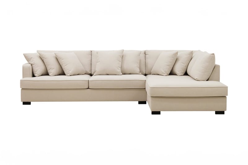 Rossita 4-sits Högervänd L-formad Djup Schäslongsoffa i Bouclé, Beige