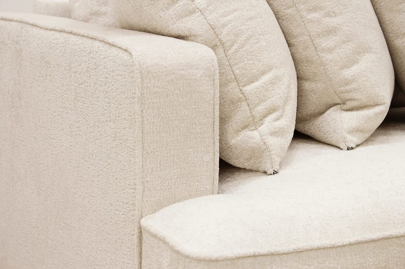 Rossita 4-sits Högervänd L-formad Djup Schäslongsoffa med Hel dyna i Chenille - Beige - Products - Möbler - Soffa - Divansoffa & schäslongsoffa - 4 sits soffa med divan