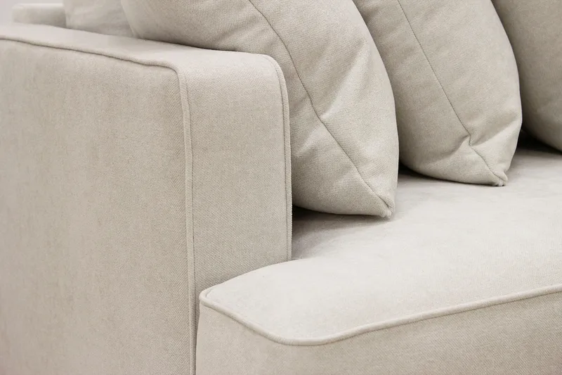 Rossita 4-sits Högervänd L-formad Djup Schäslongsoffa med Hel dyna i Tyg - Beige - Products - Möbler - Soffa - Divansoffa & schäslongsoffa - 4 sits soffa med divan