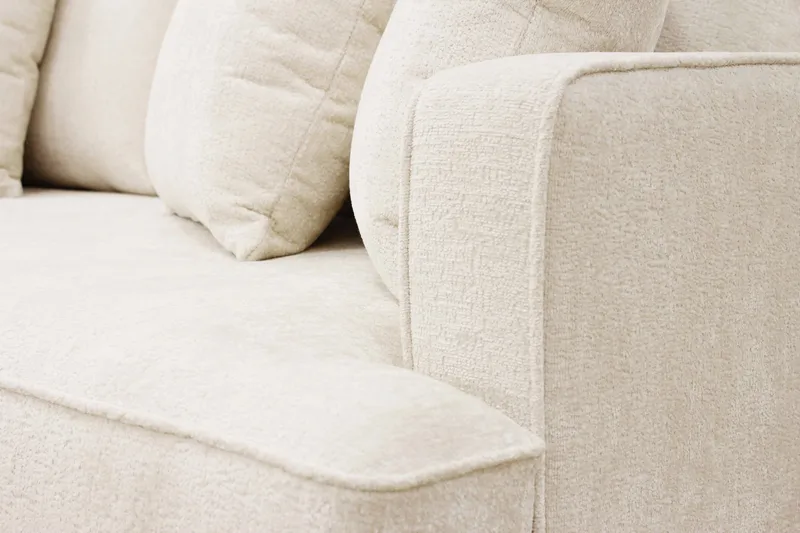 Rossita 4-sits Vänstervänd L-formad Djup Schäslongsoffa i Chenille - Beige - Products - Möbler - Soffa - Divansoffa & schäslongsoffa - 4 sits soffa med divan