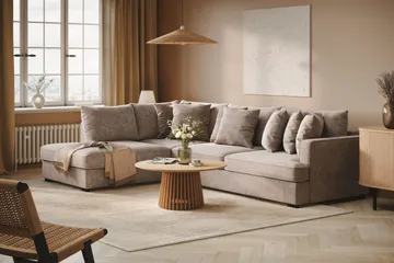 Rossita 4-sits Vänstervänd L-formad Djup Schäslongsoffa i Chenille - Grå / Brun - Products - Möbler - Soffa - Divansoffa & schäslongsoffa - 4 sits soffa med divan