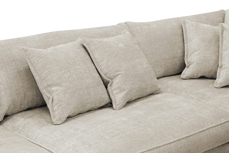 Rossita Lyx 4-sits Högervänd L-formad Extra Djup Schäslongsoffa i Chenille - Beige Chenille - Products - Möbler - Soffa - Divansoffa & schäslongsoffa - 4 sits soffa med divan