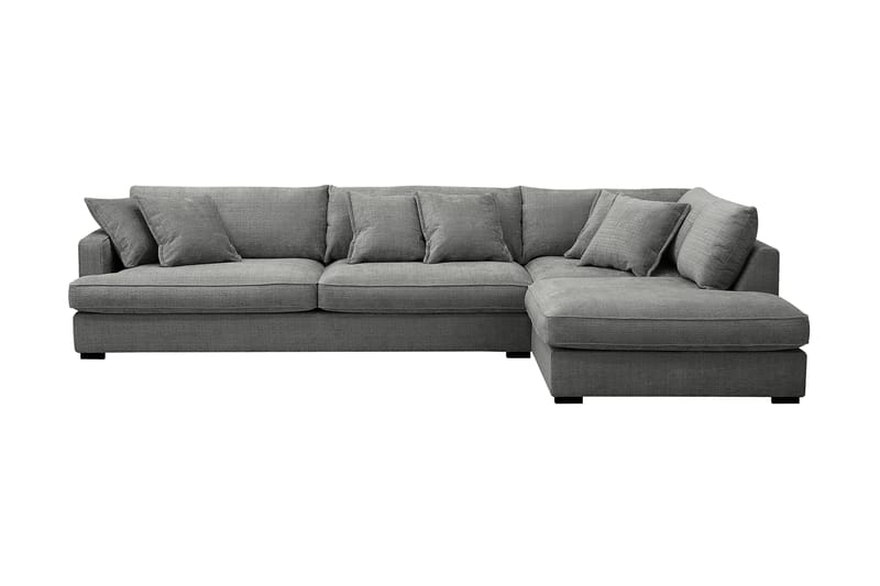 Rossita Lyx 4-sits Högervänd L-formad Extra Djup Schäslongsoffa i Chenille, Grå Chenille
