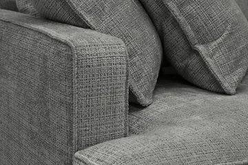 Rossita Lyx 4-sits Högervänd L-formad Extra Djup Schäslongsoffa i Chenille - Grå Chenille - Products - Möbler - Soffa - Divansoffa & schäslongsoffa - 4 sits soffa med divan