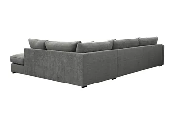 Rossita Lyx 4-sits Högervänd L-formad Extra Djup Schäslongsoffa i Chenille - Grå Chenille - Products - Möbler - Soffa - Divansoffa & schäslongsoffa - 4 sits soffa med divan