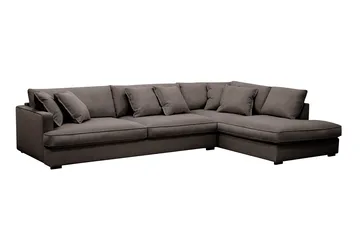 Rossita Lyx 4-sits Högervänd L-formad Extra Djup Schäslongsoffa i Manchester - Mörkgrå Manchester - Products - Möbler - Soffa - Divansoffa & schäslongsoffa - 4 sits soffa med divan