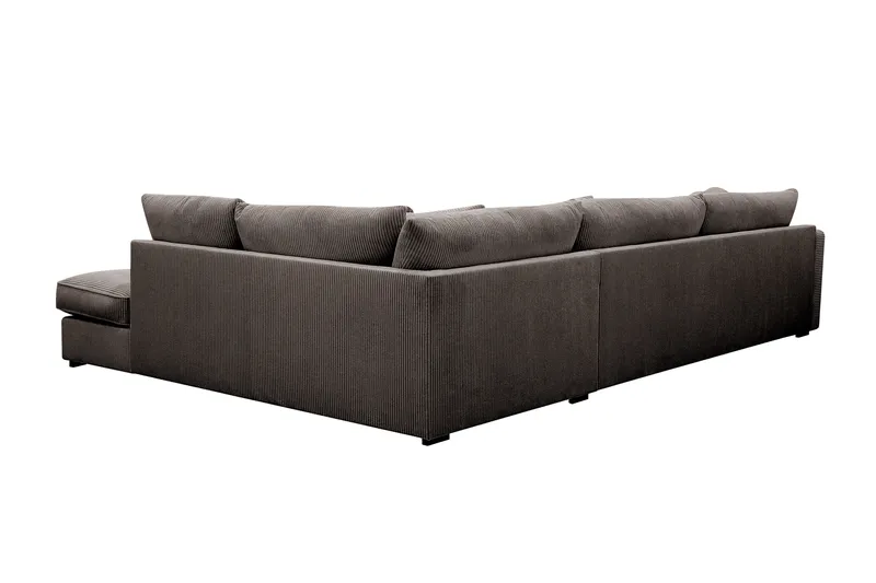 Rossita Lyx 4-sits Högervänd L-formad Extra Djup Schäslongsoffa i Manchester - Mörkgrå Manchester - Products - Möbler - Soffa - Divansoffa & schäslongsoffa - 4 sits soffa med divan