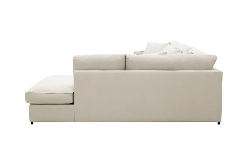 Rossita Lyx 4-sits Högervänd L-formad Extra Djup Schäslongsoffa i Tyg - Beige Tyg - Products - Möbler - Soffa - Divansoffa & schäslongsoffa - 4 sits soffa med divan