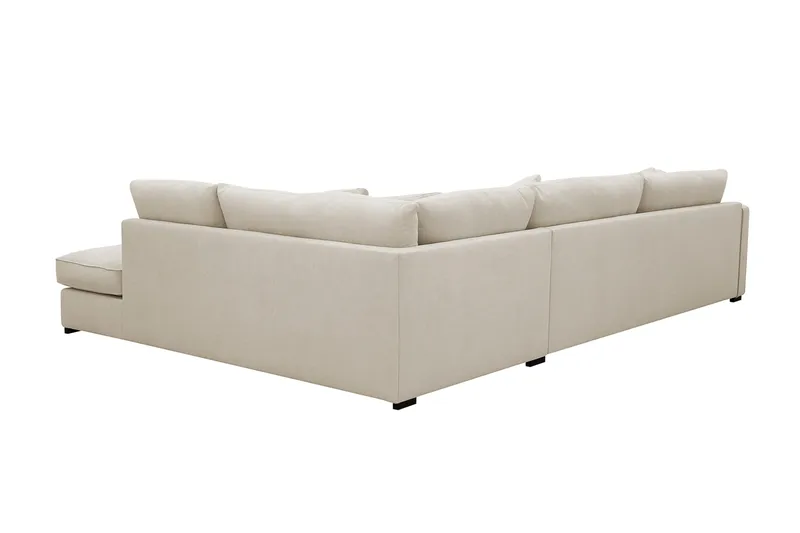 Rossita Lyx 4-sits Högervänd L-formad Extra Djup Schäslongsoffa i Tyg - Beige Tyg - Products - Möbler - Soffa - Divansoffa & schäslongsoffa - 4 sits soffa med divan
