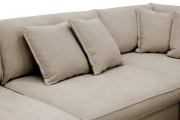 Rossita Lyx 4-sits Högervänd L-formad Extra Djup Schäslongsoffa i Tyg - Brun Tyg - Products - Möbler - Soffa - Divansoffa & schäslongsoffa - 4 sits soffa med divan