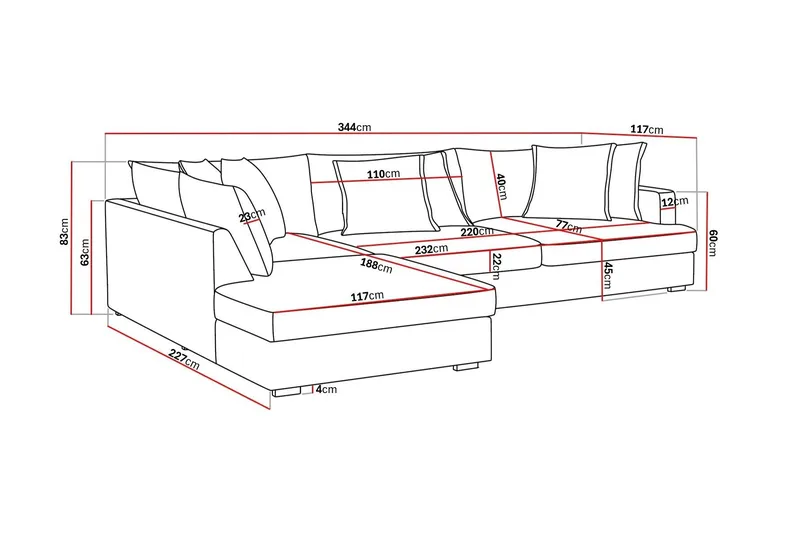 Rossita Lyx 4-sits Vänstervänd L-formad Extra Djup Schäslongsoffa i Manchester - Greige Manchester - Products - Möbler - Soffa - Divansoffa & schäslongsoffa - 4 sits soffa med divan