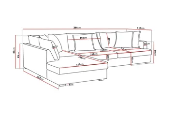 Rossita Lyx 4-sits Vänstervänd L-formad Extra Djup Schäslongsoffa i Manchester - Mörkgrön Manchester - Products - Möbler - Soffa - Divansoffa & schäslongsoffa - 4 sits soffa med divan