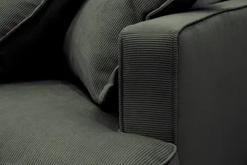 Rossita Lyx 4-sits Vänstervänd L-formad Extra Djup Schäslongsoffa i Manchester - Mörkgrön Manchester - Products - Möbler - Soffa - Divansoffa & schäslongsoffa - 4 sits soffa med divan