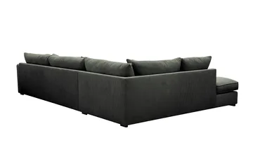 Rossita Lyx 4-sits Vänstervänd L-formad Extra Djup Schäslongsoffa i Manchester - Mörkgrön Manchester - Products - Möbler - Soffa - Divansoffa & schäslongsoffa - 4 sits soffa med divan