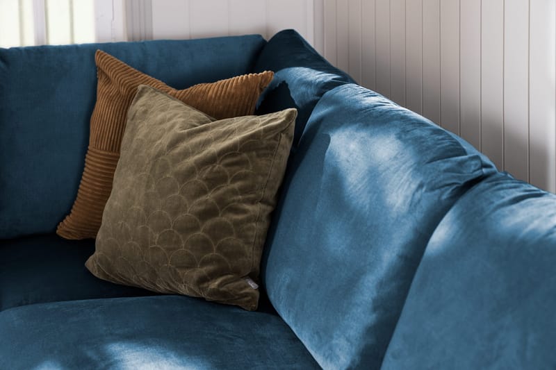 Trend 4-sits Högervänd L-formad Schäslongsoffa i Sammet - Blå - Products - Möbler - Soffa - Divansoffa & schäslongsoffa - 4 sits soffa med divan