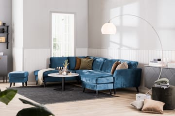 Trend 4-sits Högervänd L-formad Schäslongsoffa i Sammet - Blå - Products - Möbler - Soffa - Divansoffa & schäslongsoffa - 4 sits soffa med divan