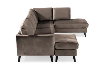 Trend 4-sits Högervänd U-formad Soffa med Divan och Schäslong i Sammet - Brun - Products - Möbler - Soffa - Divansoffa & schäslongsoffa - 4 sits soffa med divan