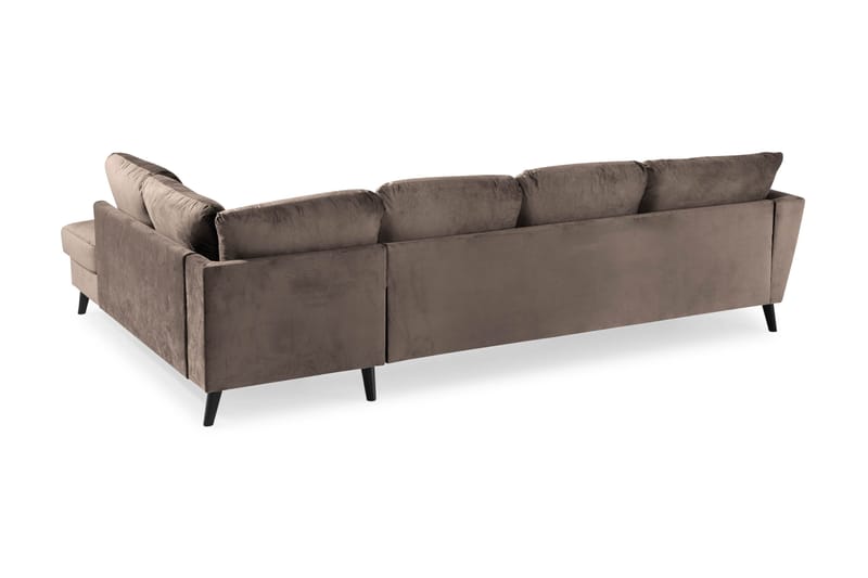 Trend 4-sits Högervänd U-formad Soffa med Divan och Schäslong i Sammet - Brun - Products - Möbler - Soffa - Divansoffa & schäslongsoffa - 4 sits soffa med divan