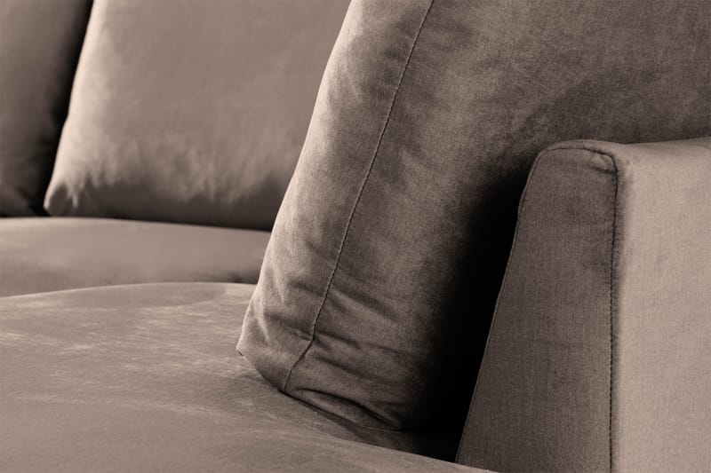 Trend 4-sits Högervänd U-formad Soffa med Divan och Schäslong i Sammet - Brun - Products - Möbler - Soffa - Divansoffa & schäslongsoffa - 4 sits soffa med divan