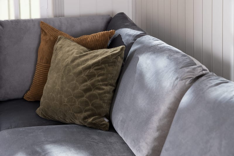 Trend 4-sits Vänstervänd L-formad Schäslongsoffa i Sammet - Ljusgrå - Products - Möbler - Soffa - Divansoffa & schäslongsoffa - 4 sits soffa med divan