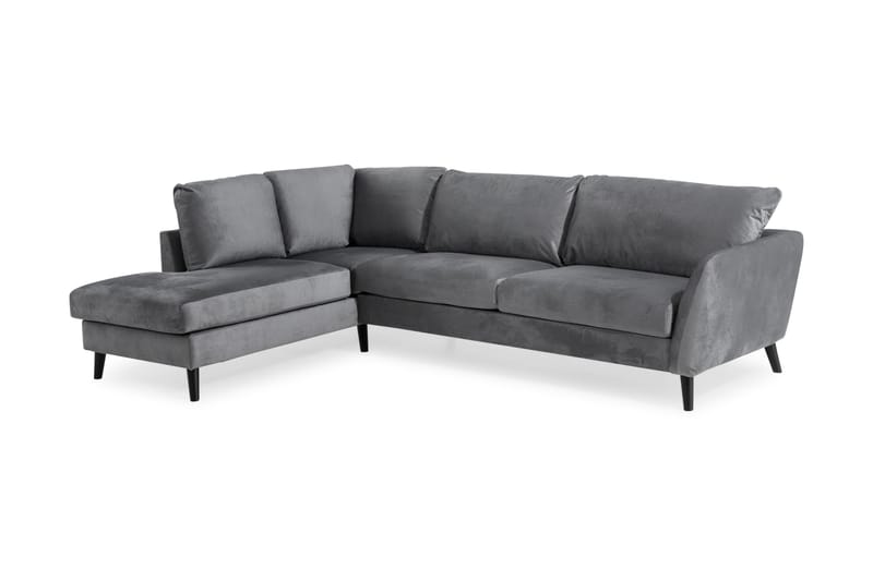 Trend 4-sits Vänstervänd L-formad Schäslongsoffa i Sammet - Ljusgrå - Products - Möbler - Soffa - Divansoffa & schäslongsoffa - 4 sits soffa med divan