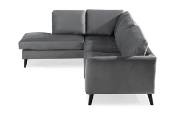 Trend 4-sits Vänstervänd L-formad Schäslongsoffa i Sammet - Ljusgrå - Products - Möbler - Soffa - Divansoffa & schäslongsoffa - 4 sits soffa med divan