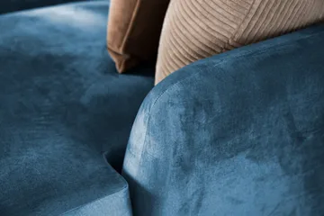 Trend 4-sits Vänstervänd U-formad Soffa med Divan och Schäslong i Sammet - Blå - Products - Möbler - Soffa - Divansoffa & schäslongsoffa - 4 sits soffa med divan