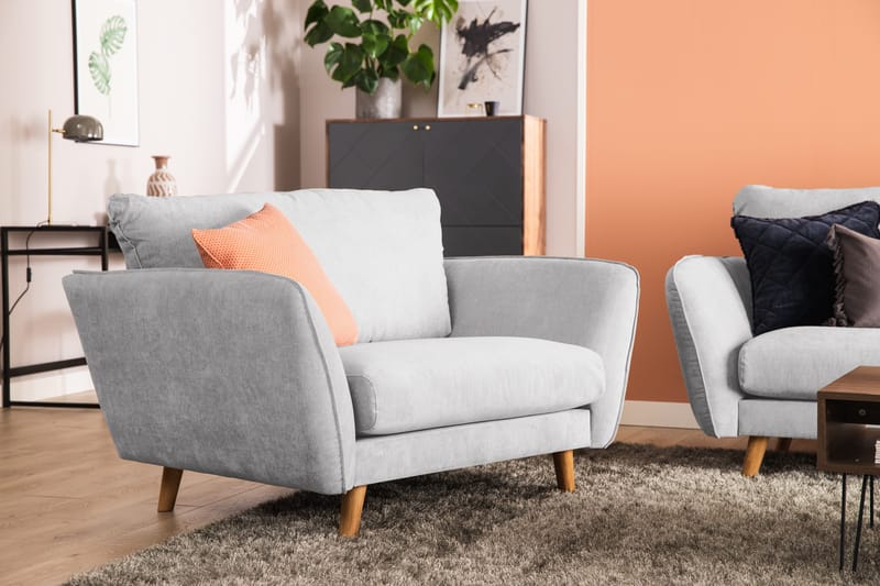 Trend Lyx 4-sits Högervänd L-formad Schäslongsoffa i Tyg - Ljusgrå - Products - Möbler - Soffa - Divansoffa & schäslongsoffa - 4 sits soffa med divan