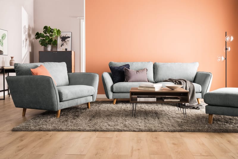 Trend Lyx 4-sits Vänstervänd L-formad Schäslongsoffa i Tyg - Grå - Products - Möbler - Soffa - Divansoffa & schäslongsoffa - 4 sits soffa med divan