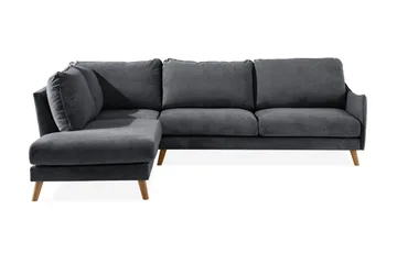 Trend Lyx Schäslongsoffa Vänster - Mörkgrå/Ek - Products - Möbler - Soffa - Divansoffa & schäslongsoffa - 4 sits soffa med divan