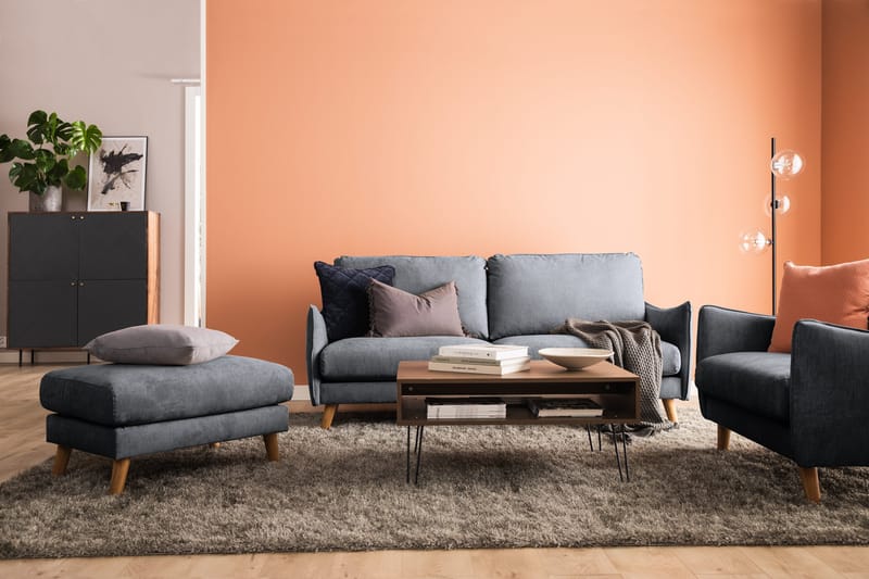 Trend Lyx Schäslongsoffa Vänster - Mörkgrå/Svart - Products - Möbler - Soffa - Divansoffa & schäslongsoffa - 4 sits soffa med divan