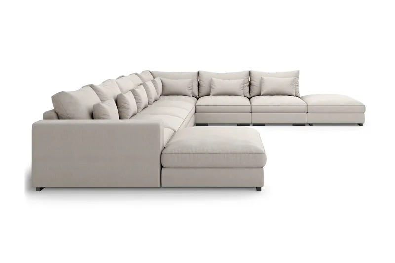 Dubai U-modulsoffa Large med Divan Vänster Extra Djup - Beige - Products - Möbler - Soffa - Modulsoffa - Komplett modulsoffa