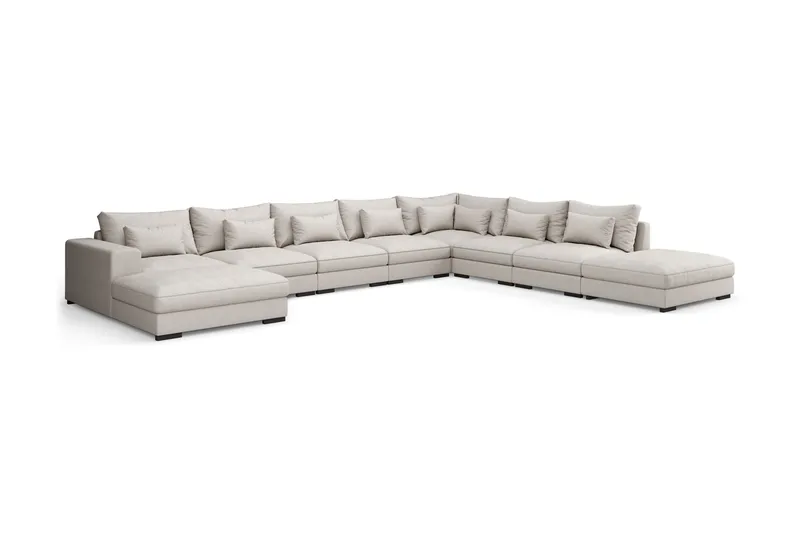Dubai U-modulsoffa Large med Divan Vänster Extra Djup - Beige - Products - Möbler - Soffa - Modulsoffa - Komplett modulsoffa