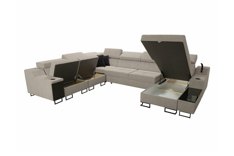 Galbally 5-sits Hörnsoffa Beige - Products - Möbler - Soffa - Sammetssoffa