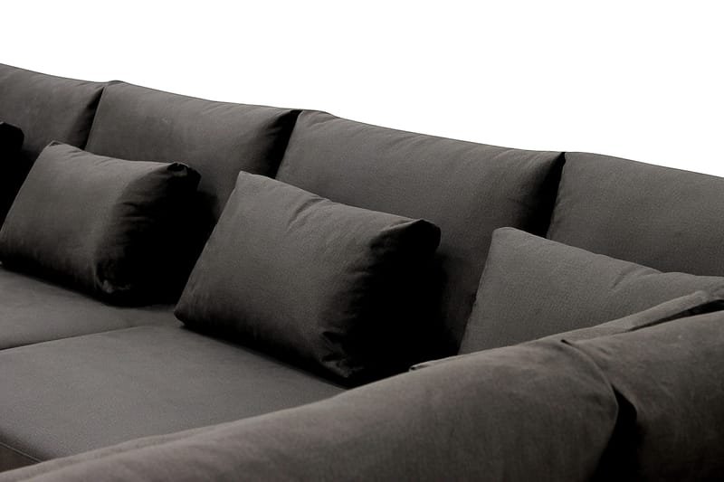 Grande 6-sits U-Soffa med Divan Vänster - Mörkgrå Sammet - Products - Möbler - Soffa - Sammetssoffa